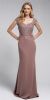 Sweatheart Neckline Embroidered Evening Gown in Dusty Rose